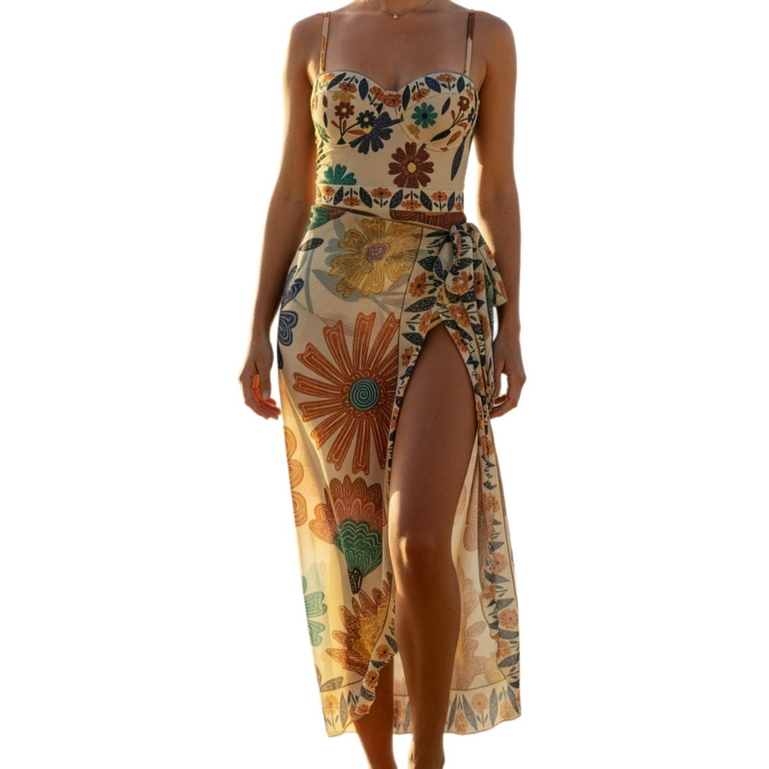 Damen Strandkleid mit verspieltem Blumendesign Drune
