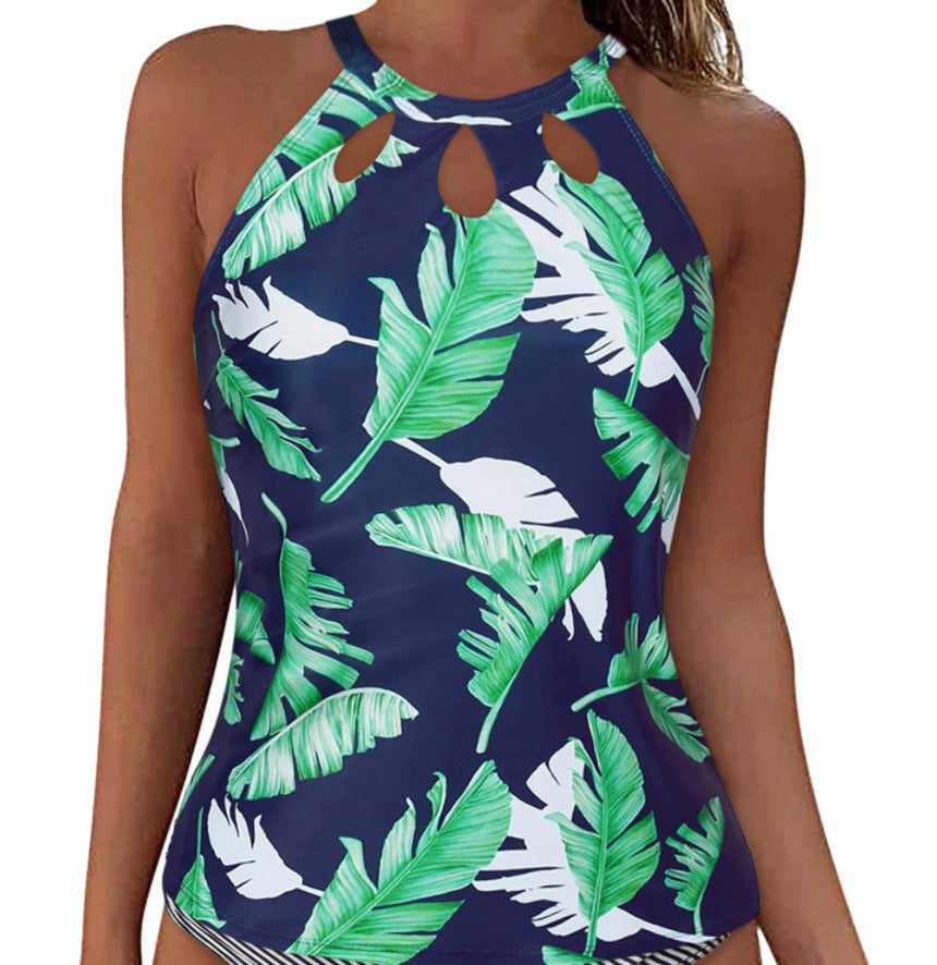 Damen Sportliches Tankini-Oberteil mit modischem Rundhalsausschnitt und Cut-Outs Drune