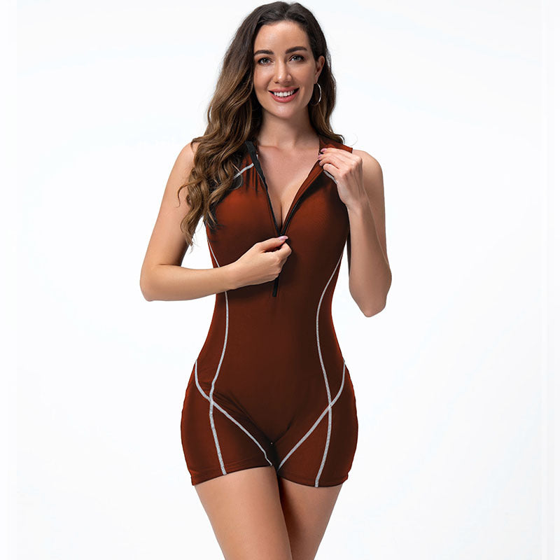 Damen Sportlicher Badeanzug mit hohen Beinausschnitten Drune