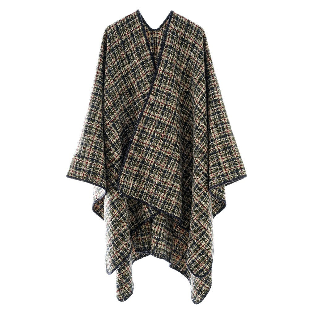 Damen Tweed-Cape mit V-Ausschnitt und Bouclé‑Struktur Drune