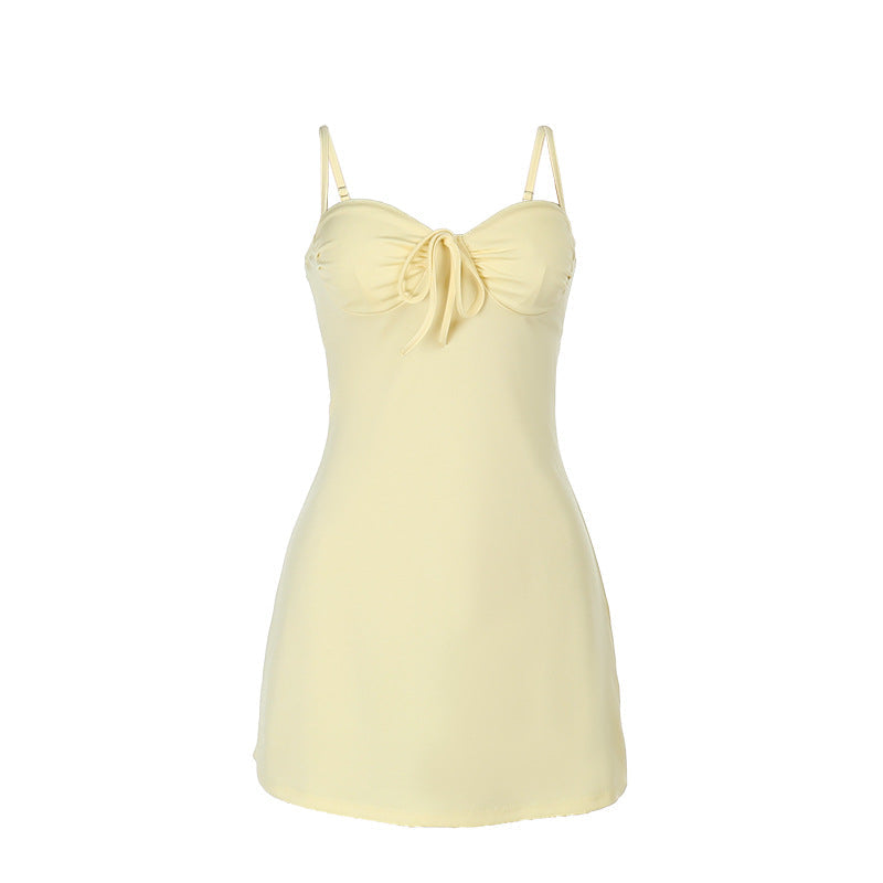 Damen Mini-Kleid mit verspieltem Knotendetail Drune