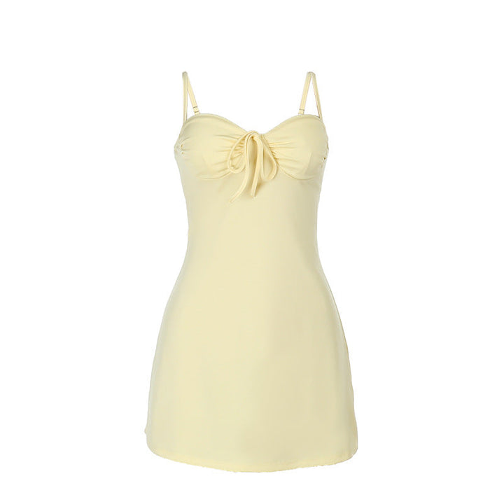 Damen Mini-Kleid mit verspieltem Knotendetail Drune