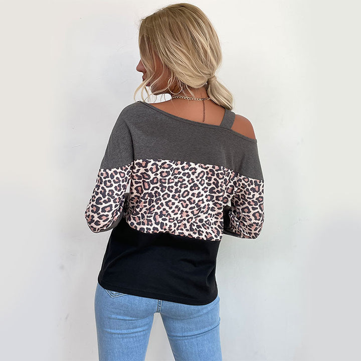 Damen Off-Shoulder Sweatshirt mit tierischem Print und lässigem Schnitt Drune