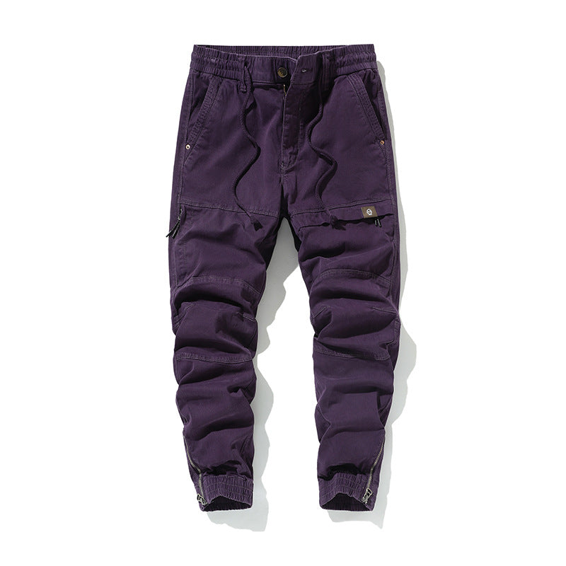 Herren Slim‑Tapered Cargojogger aus Baumwoll‑Twill mit Tunnelzug und Knöchelzipper Drune