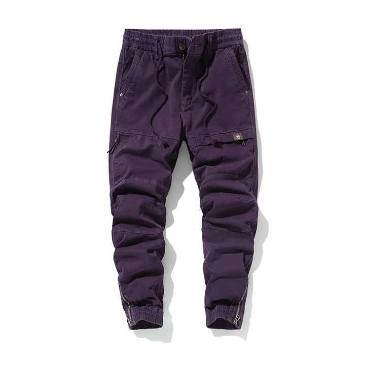 Herren Slim‑Tapered Cargojogger aus Baumwoll‑Twill mit Tunnelzug und Knöchelzipper Drune