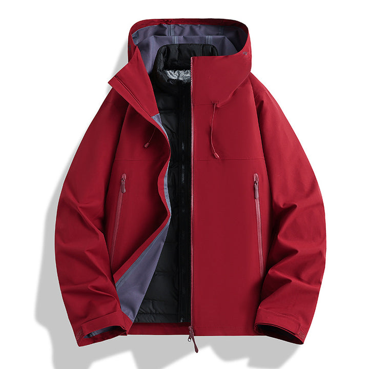Herren Wasserdichte Softshell-Outdoorjacke mit verstellbarer Kapuze und atmungsaktiver Membran Drune