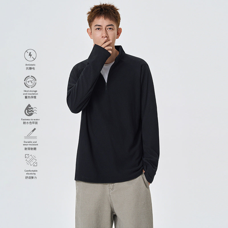 Herren Atmungsaktives Thermo‑Waffelshirt mit Halbzip und Raglanärmeln Drune