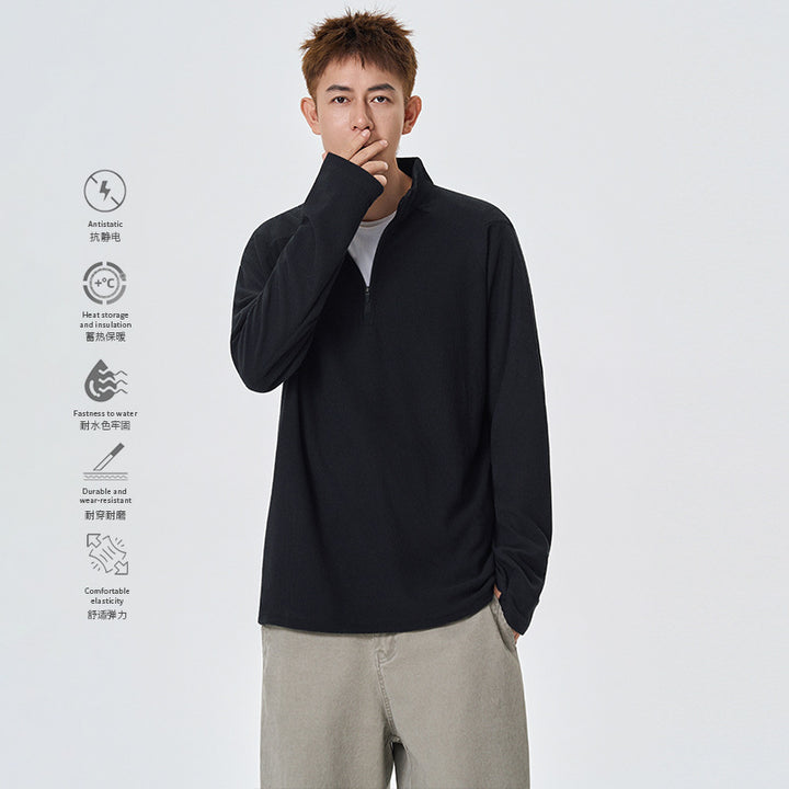 Herren Atmungsaktives Thermo‑Waffelshirt mit Halbzip und Raglanärmeln Drune
