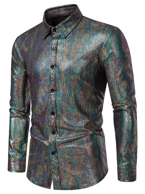 Herren elegantes Hemd mit schimmerndem Obermaterial und modernem Schnitt Drune