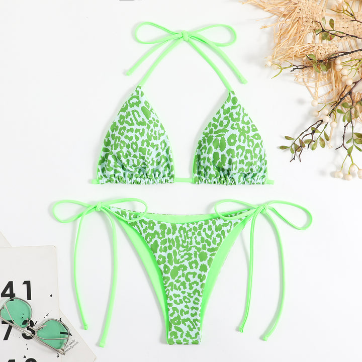 Damen Triangel-Bikini-Set mit aufregendem Leo-Muster Drune
