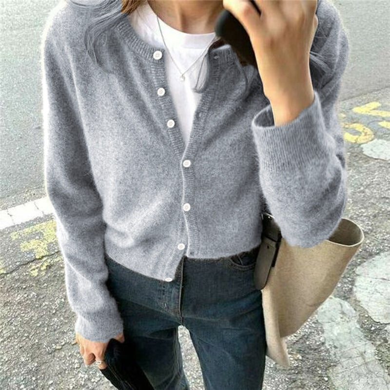Damen Kaschmir-Cardigan mit modernen Knopfdetails Drune