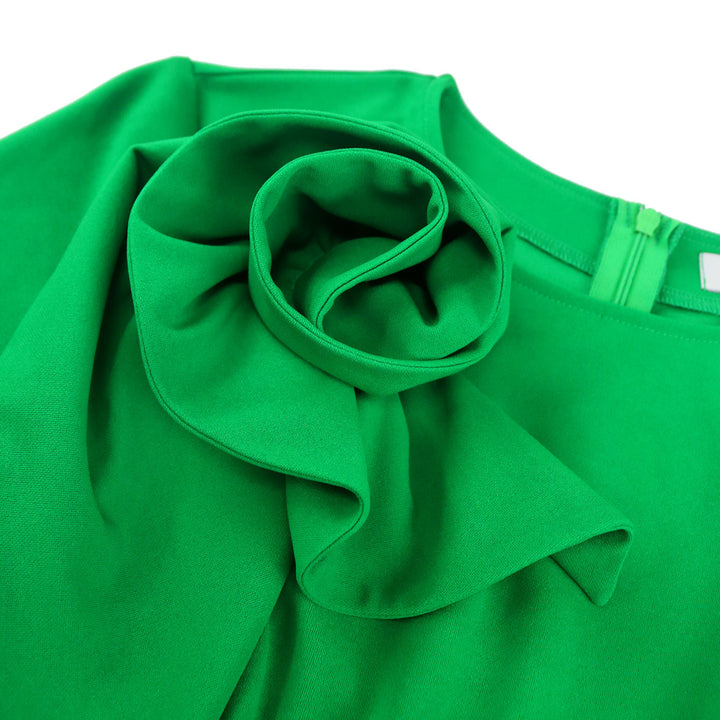 Damen Elegantes Etuikleid mit dekorativem Blumendetail Drune