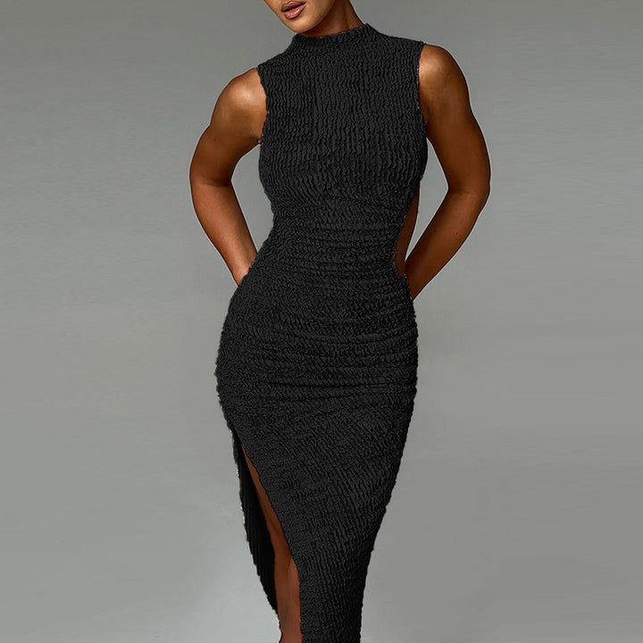 Damen figurbetontes Maxikleid mit raffinierten Cut-Outs und hohem Schlitz Drune