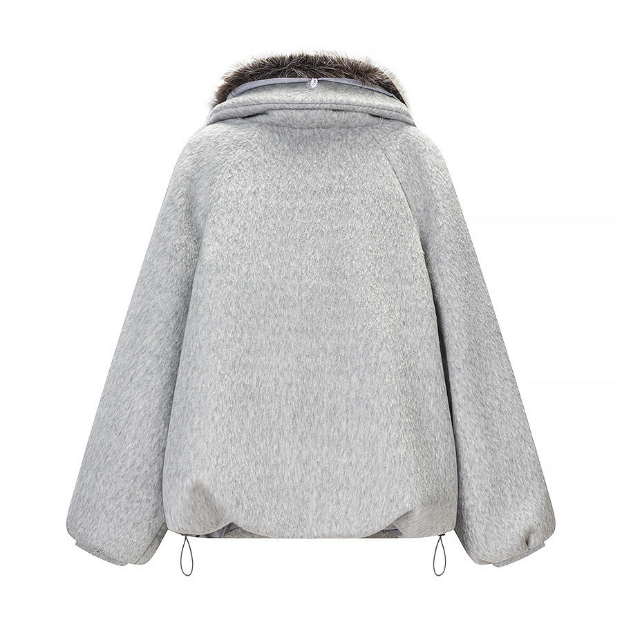 Damen Kurzjacke aus Kunstfell im Oversize‑Cut mit voluminösem Webpelzkragen Drune