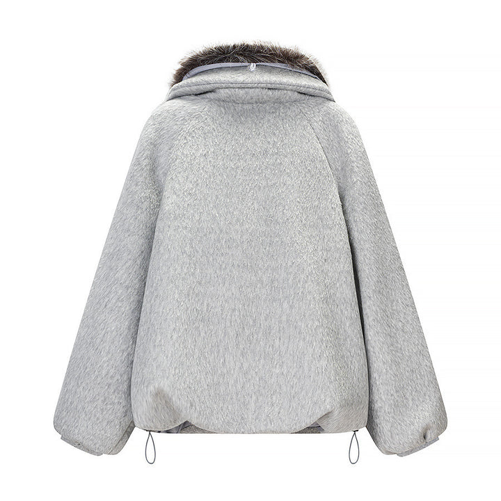 Damen Kurzjacke aus Kunstfell im Oversize‑Cut mit voluminösem Webpelzkragen Drune
