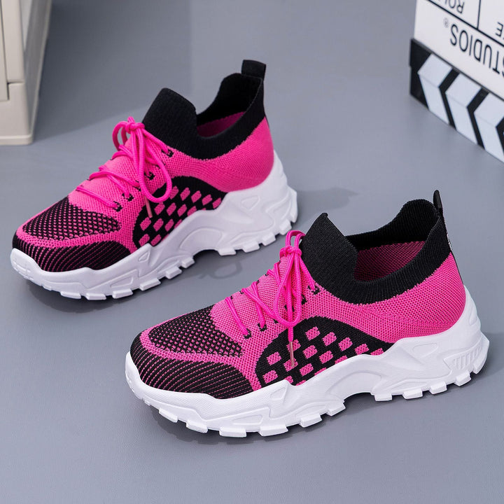 Damen Sportliche Sneaker mit atmungsaktiver Strickoberfläche und flexibler Sohle Drune