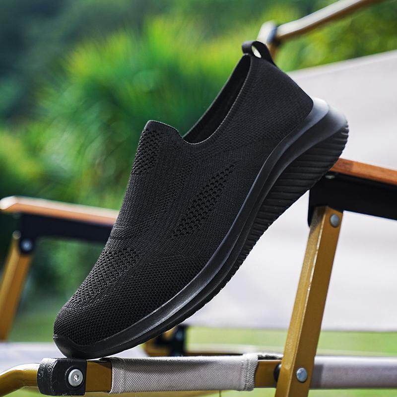 Herren Leichte Slip-On Sport Sneakers mit Atmungsaktivem Strickdesign Drune