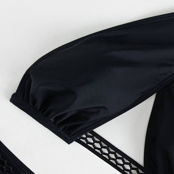 Damen Sport-Bikini mit innovativem Wickeloberteil und feinem Netz-Akzent Drune
