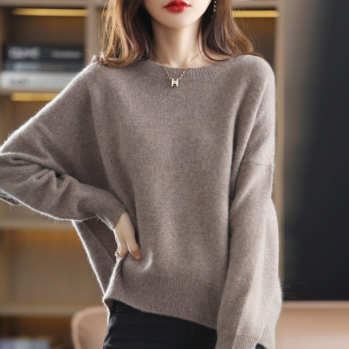 Damen gemütlicher Kaschmirpullover mit modernem Schnitt Drune