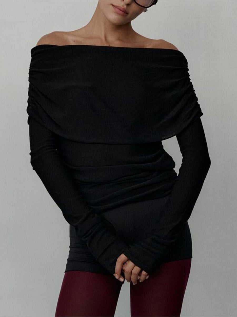 Damen Off-Shoulder Strickoberteil mit elegantem Schnitt Drune