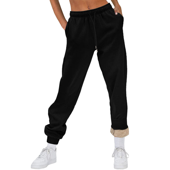 Damen Sportliche Jogginghose mit weichem Innenfutter und elastischem Bund Drune