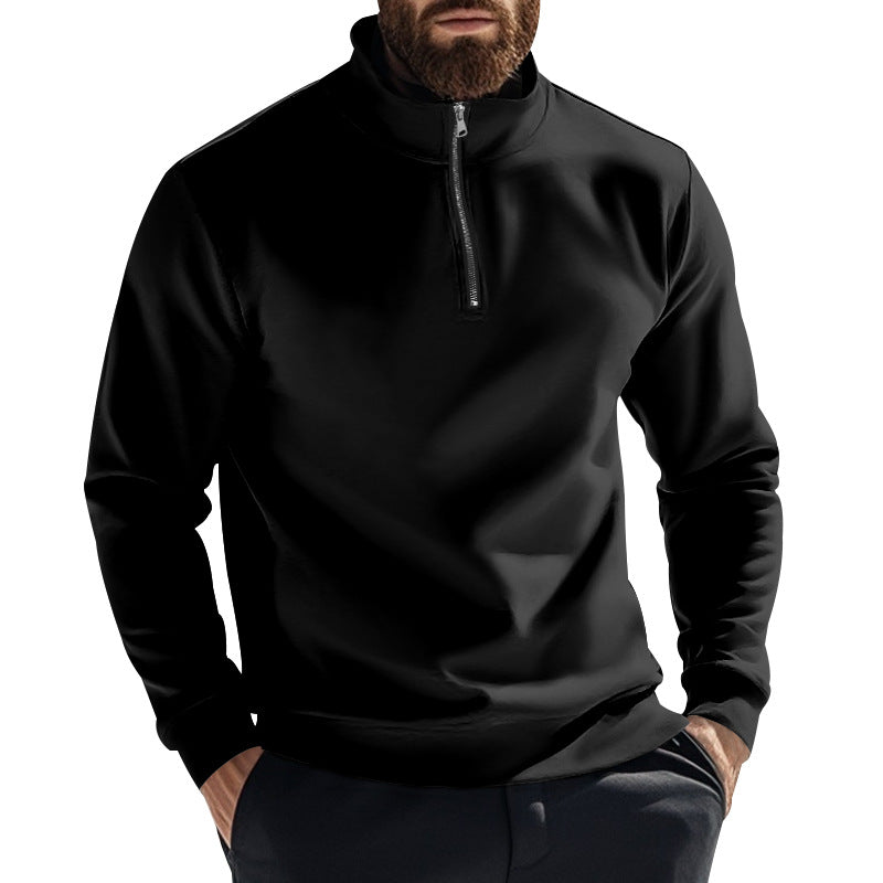 Herren nan thermischer Halbzip-Pullover mit Stehkragen und wärmendem Fleece-Innenfutter Drune