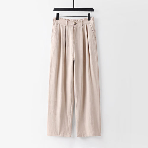 Damen weite Hose mit hoher Taille und Bundfalten Drune