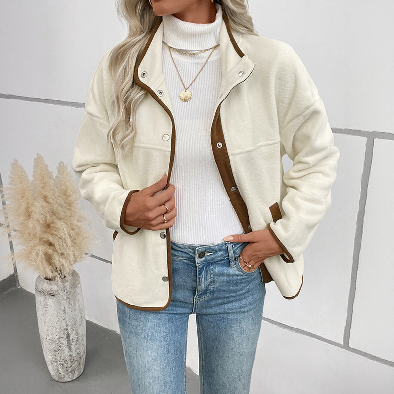 Damen Kuschelige Damenjacke mit kontrastierenden Details Drune