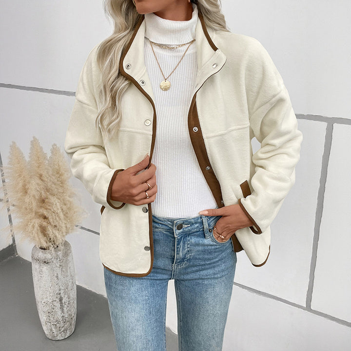 Damen Kuschelige Damenjacke mit kontrastierenden Details Drune