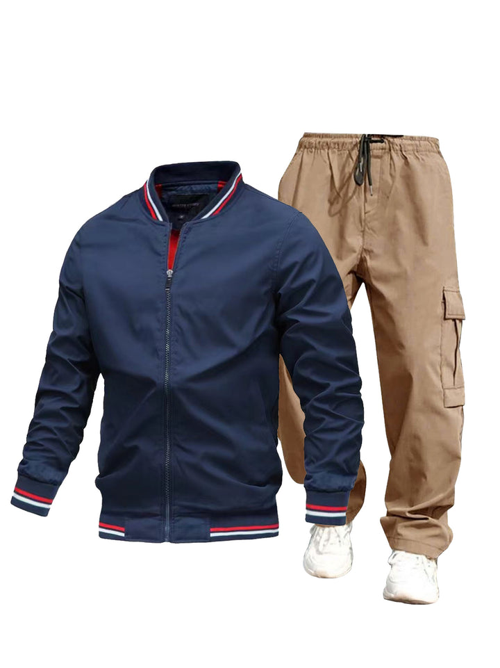 Herren Sportliche Jacke und Cargo-Hose Set Drune