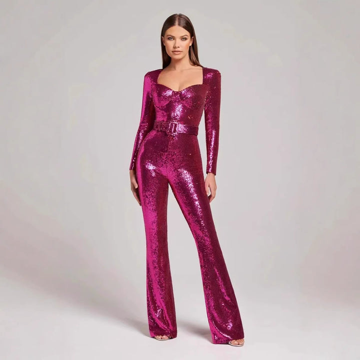 Damen Glamouröses Einteiler-Outfit mit glitzernden Applikationen und taillierter Silhouette Drune