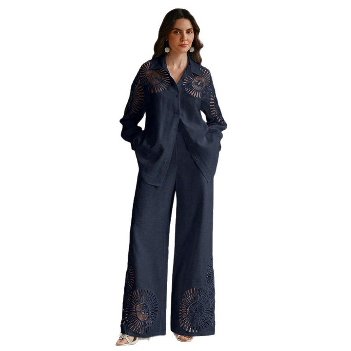 Damen Elegante Blusen und Hosen Kombination Drune