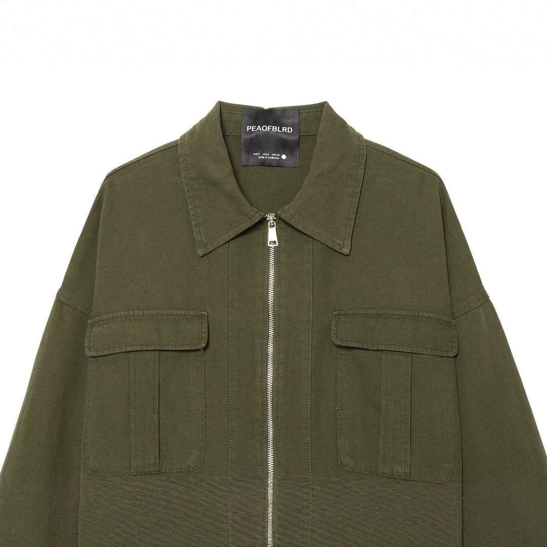 Damen Kurzer Utility‑Blouson mit Frontreißverschluss, Pattentaschen und Taillenraffung Drune