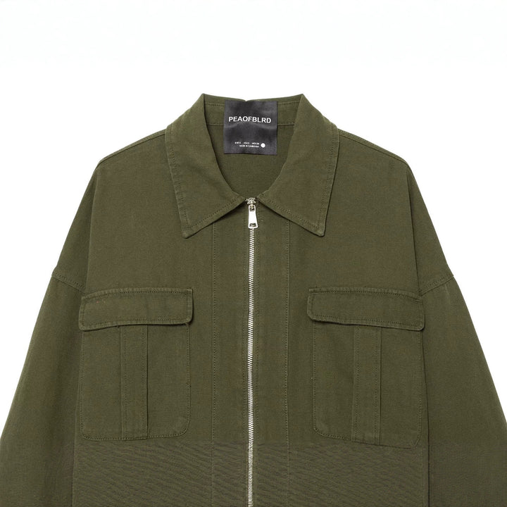 Damen Kurzer Utility‑Blouson mit Frontreißverschluss, Pattentaschen und Taillenraffung Drune