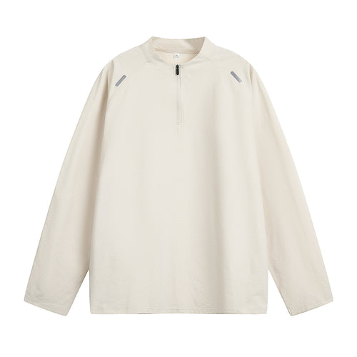 Unisex Oversize Halbzip-Pullover mit Raglanärmeln und reflektierenden Schulterdetails Drune