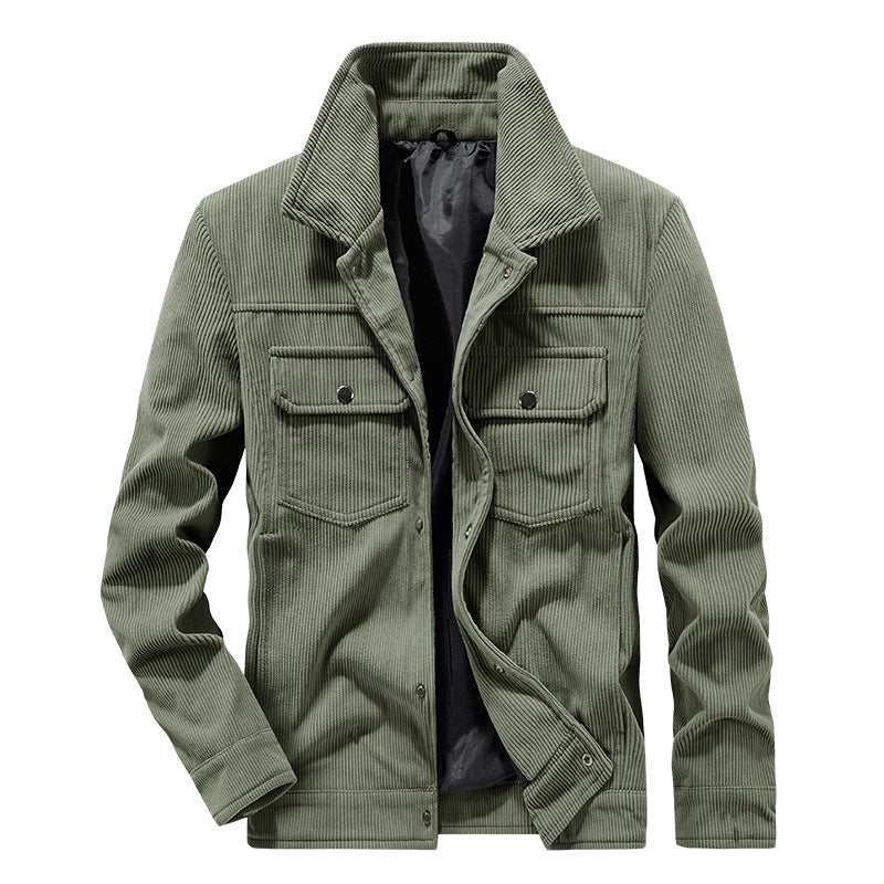 Herren Lässige Cordjacke mit praktischen Brusttaschen Drune