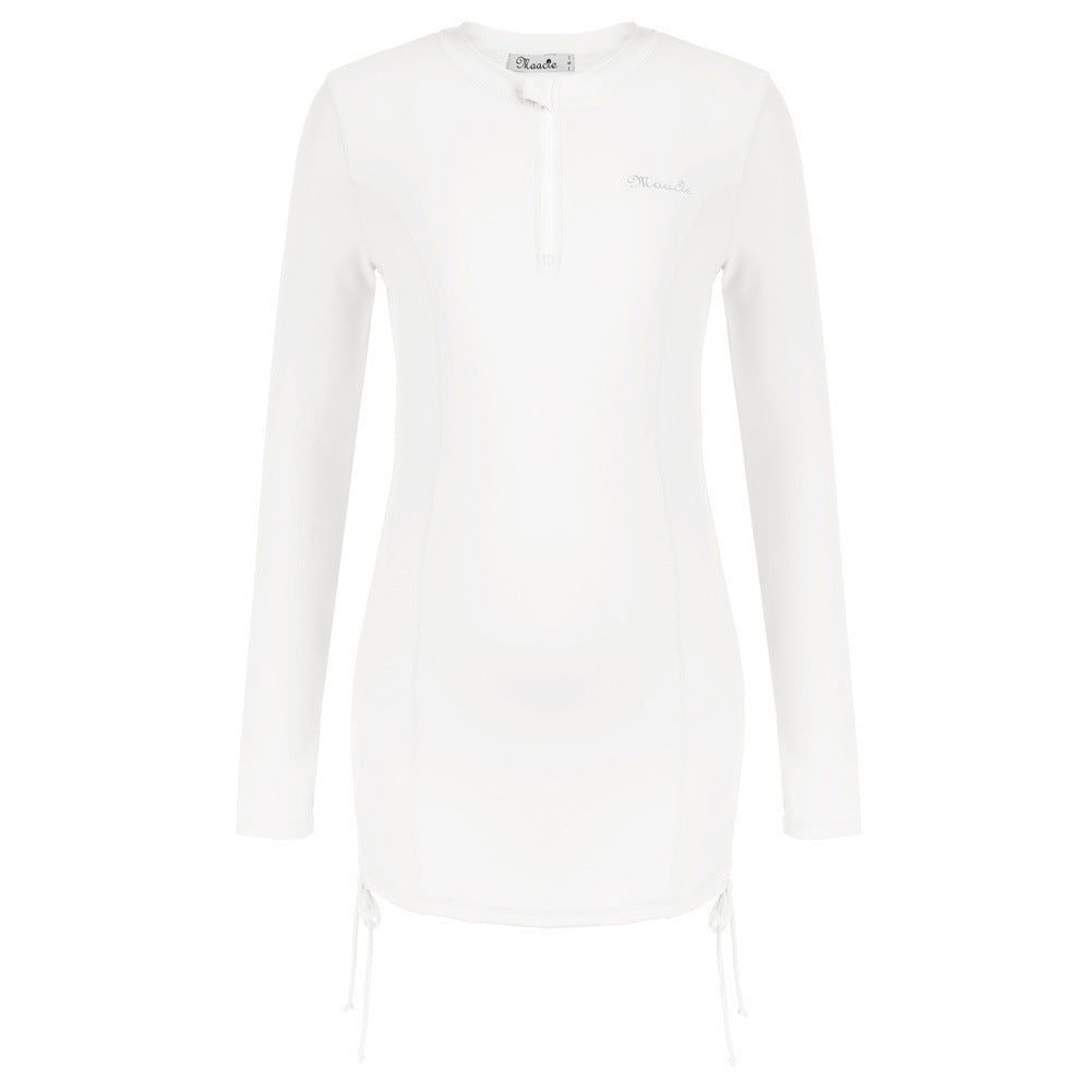 Damen Langarm Rashguard mit Kordelzug und UV-Schutz Drune