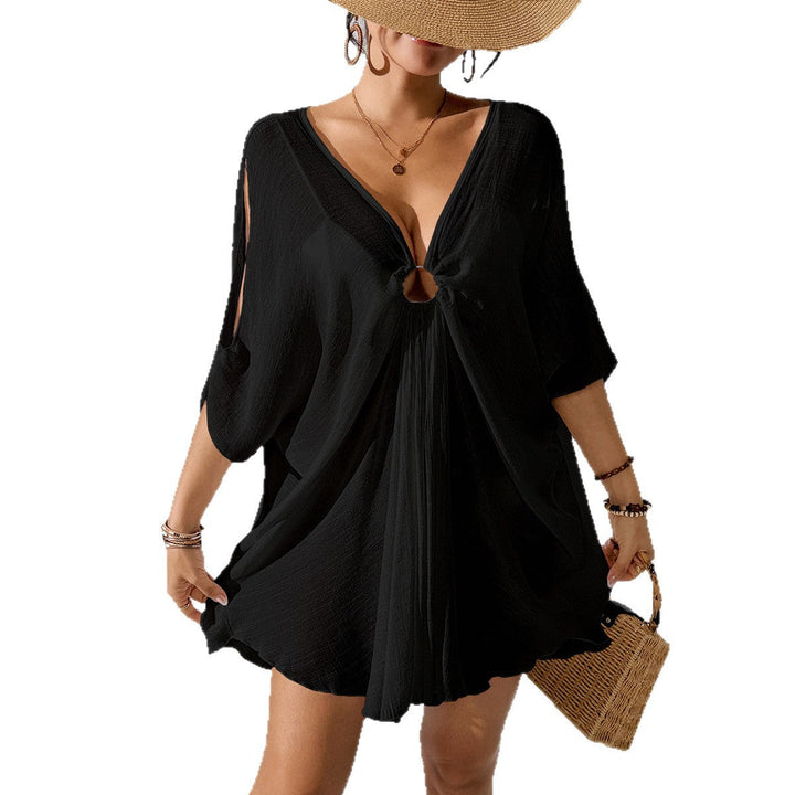 Damen Kaftan mit tiefem V-Ausschnitt und zurückgezogenem Design Drune
