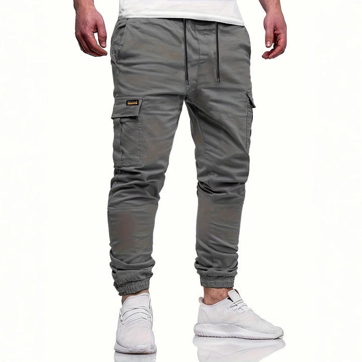 Herren Slim‑Tapered Utility‑Cargohose im Joggerstil mit Klapp- und Reißverschlusstaschen Drune