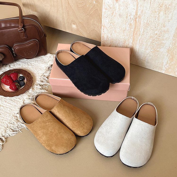 Damen Casual Wildleder Clogs mit Komfort-Fußbett Drune