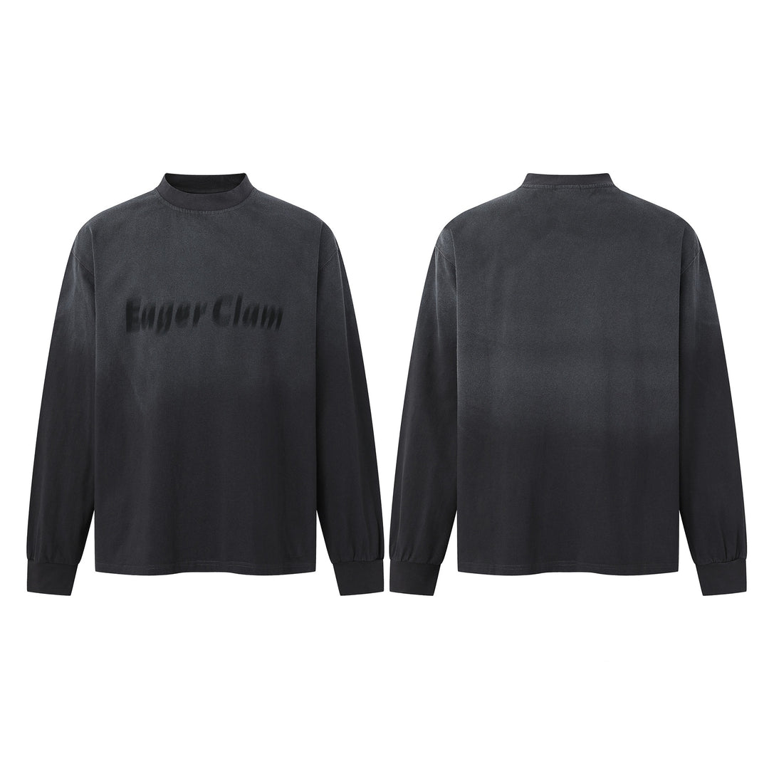 Unisex Oversize-Sweatshirt mit Troyerkragen und verschwommenem Logo-Print Drune