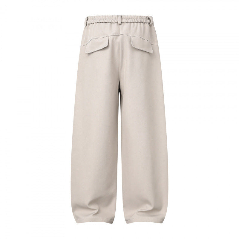 Damen Weite Culotte-Hose mit Kniepatches, elastischem Rückbund und aufgesetzten Taschen Drune