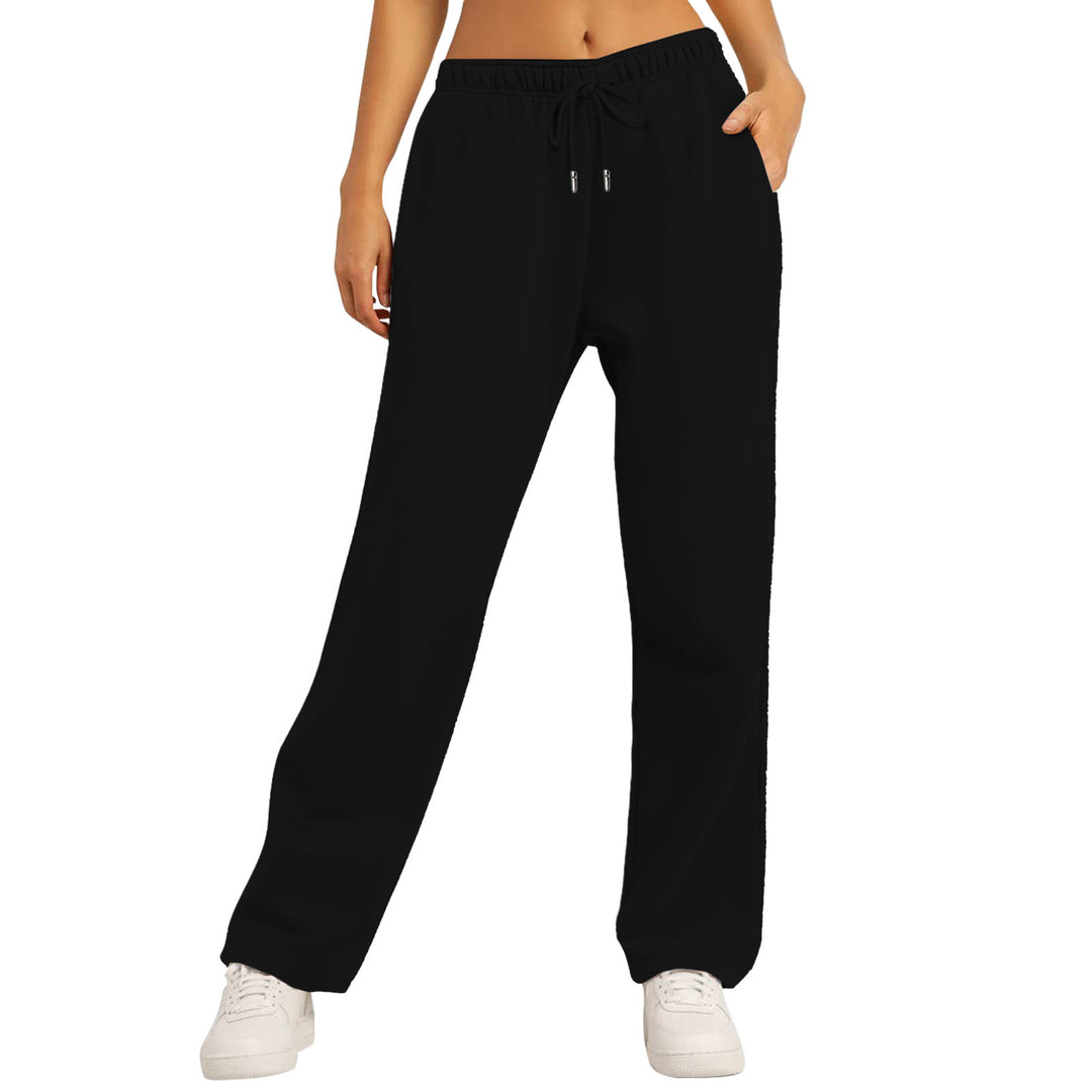 Damen nan extraweiche Relax-Hose mit hohem Komfortbund Kordelzug und geradem Bein Drune