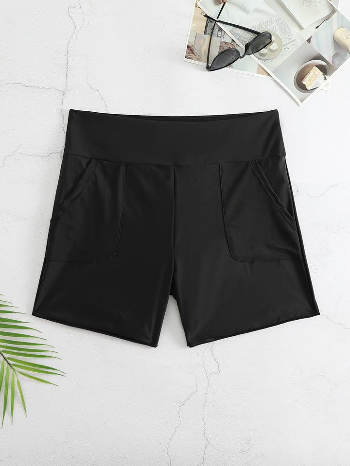 Damen Badeshorts mit hohem Bund und Seitentaschen Drune