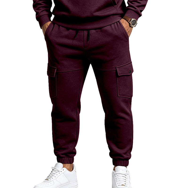 Herren Cargo-Jogginghose mit seitlichen Klappentaschen, Kordelzug und Elastischen Bündchen Drune