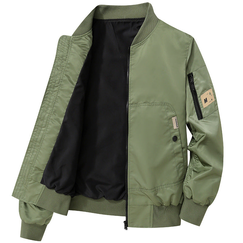Herren Leichte Bomberjacke aus Nylon mit Ärmeltasche und gerippten Bündchen Drune