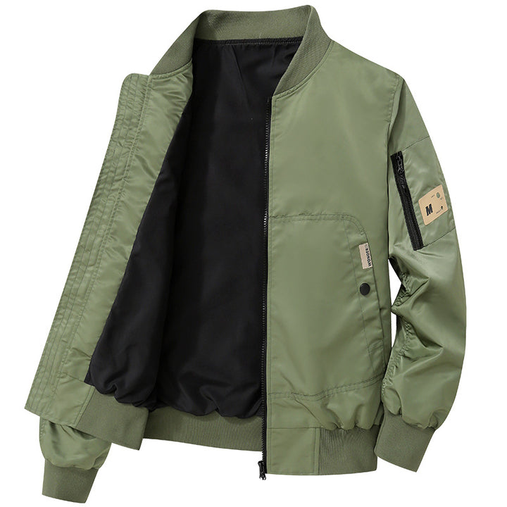 Herren Leichte Bomberjacke aus Nylon mit Ärmeltasche und gerippten Bündchen Drune