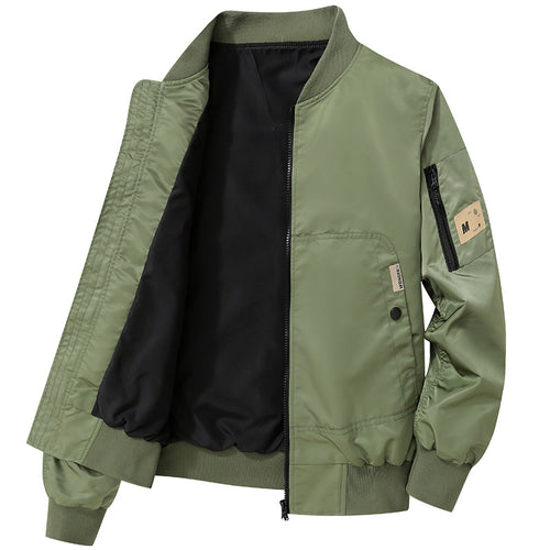 Herren Leichte Bomberjacke aus Nylon mit Ärmeltasche und gerippten Bündchen Drune