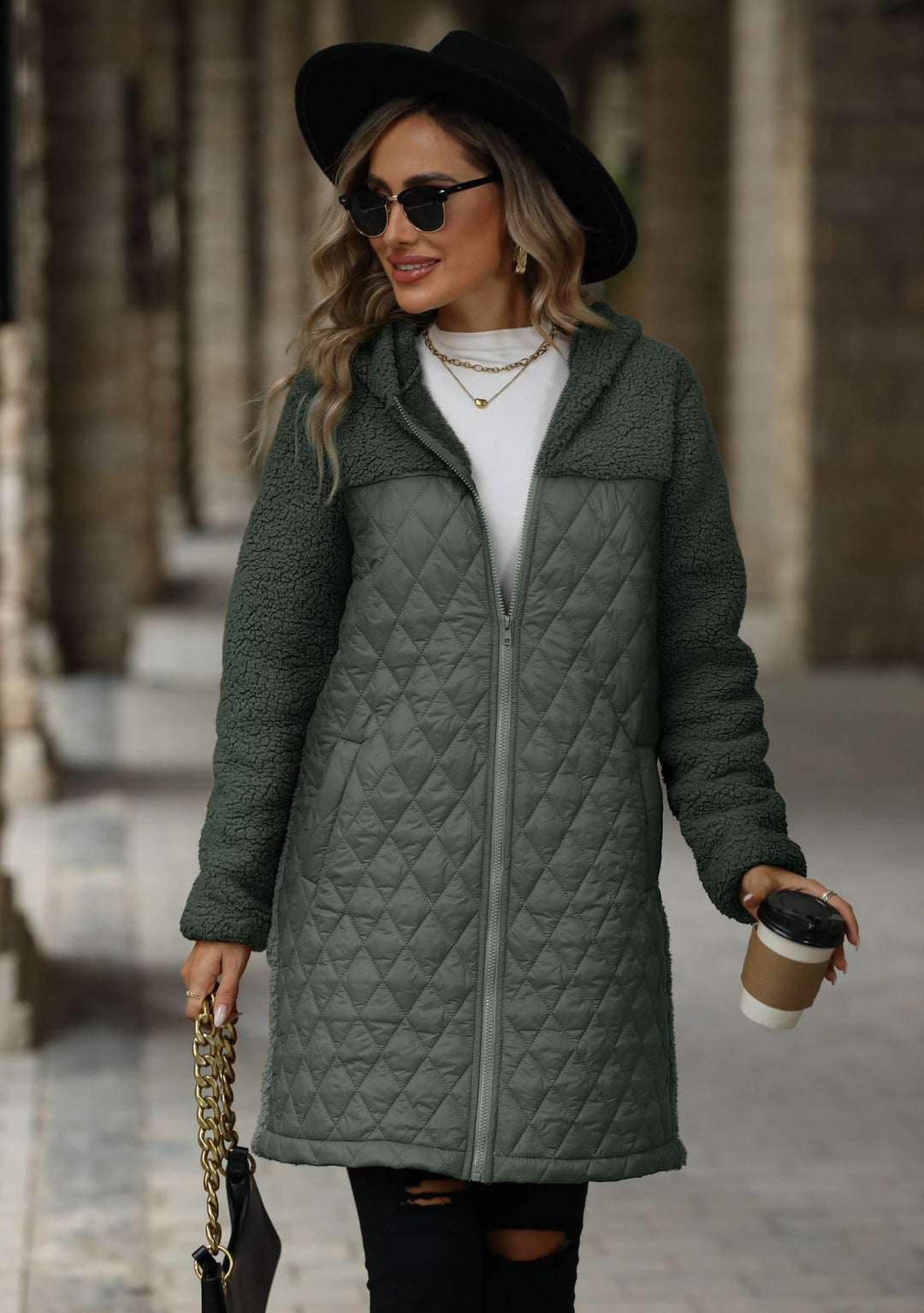 Damen Übergangsjacke mit kuscheligem Fleece und Kapuze Drune