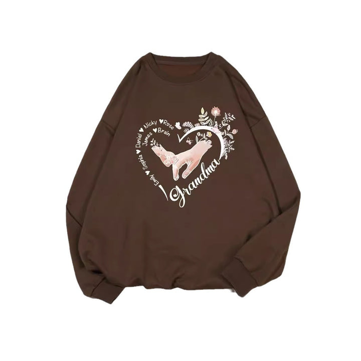 Damen entspannter Pullover mit Blumenmotiven Drune